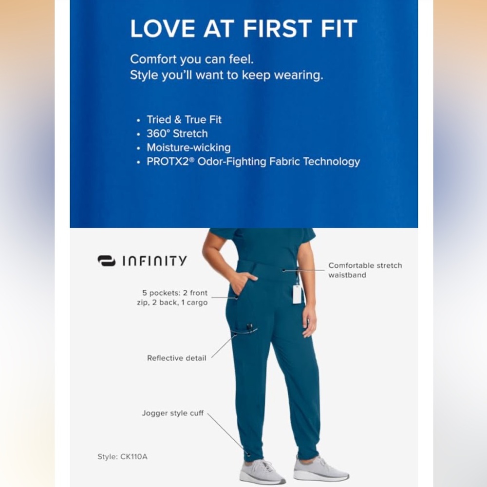 NEVER WORN Cherokee Infinity Womens Scrub Jogger Pants - Picture 7 of 14